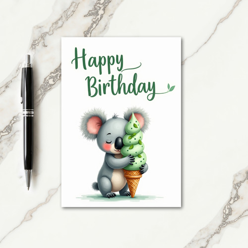 Sweet Plush Cone Birthday Card