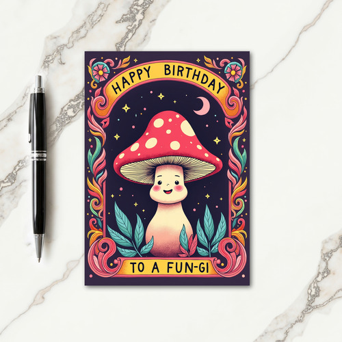 Sweet Polka Dot Mushroom Card
