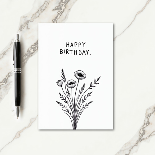 Sweet Poppy Art Birthday Card