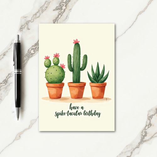 Sweet Potted Plants Birthday Card