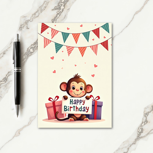 Sweet Primate Birthday Card