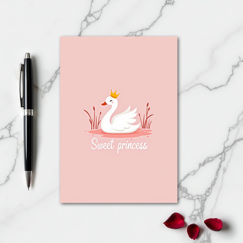Sweet Princess Swan Art Card