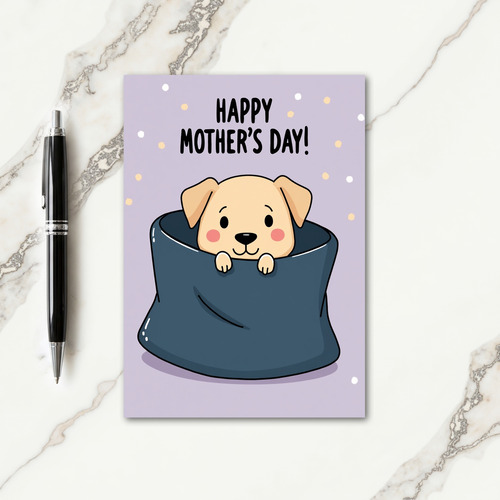 Sweet Pup Love For My Wife Card