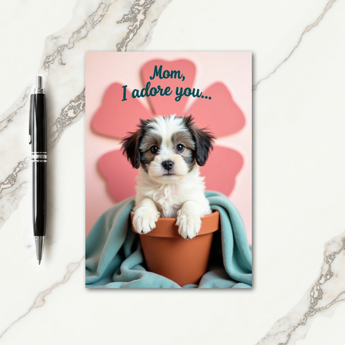 Sweet Puppy Love Moms Day Card