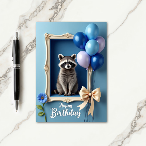 Sweet Raccoon Birthday Card