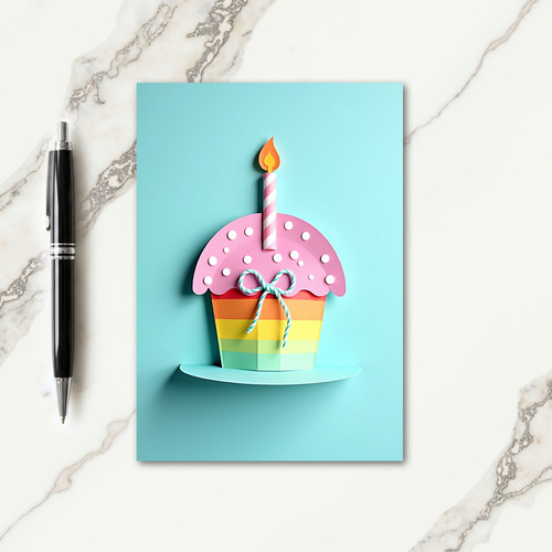 Sweet Rainbow Cupcake Card