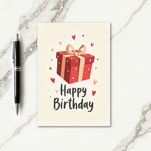 Sweet Red Gift Birthday Card
