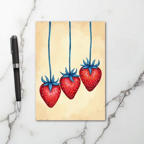 Sweet Red Strawberry Card