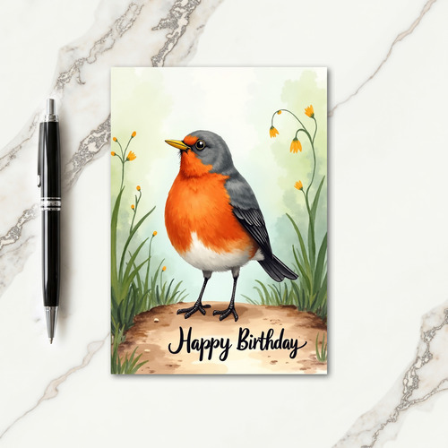 Sweet Redbreast Bird Card