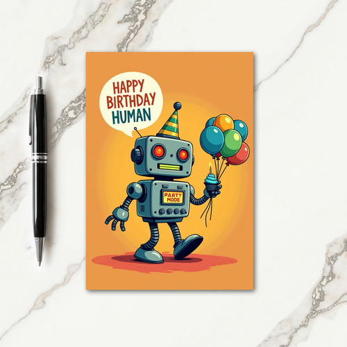 Sweet Robot Birthday Card