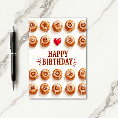 Sweet Rolls Birthday Heart Card