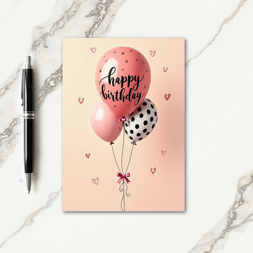 Sweet Rose Balloon Birthday Card