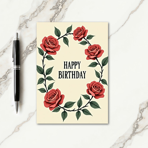 Sweet Rose Wreath Card