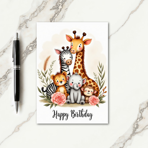 Sweet Safari Birthday Card