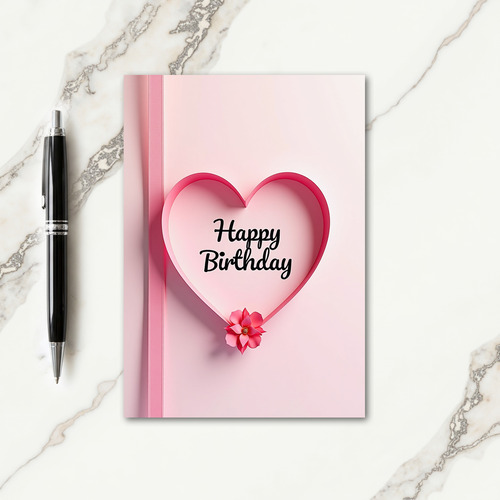 Sweet Sculpted Heart Birthday Card