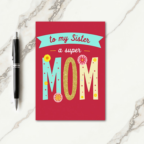 Sweet Sister Day Glitter Mom Card