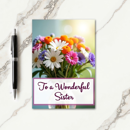 Sweet Sister Mothers Day Blooms Card