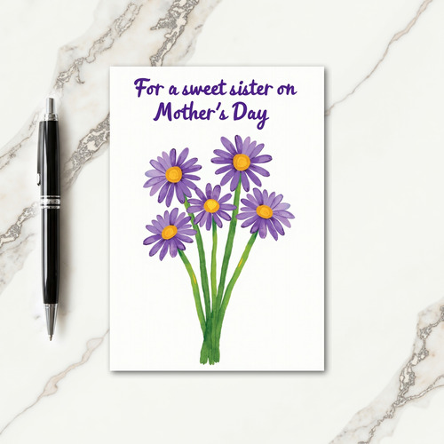 Sweet Sister Mothers Day Floral Card