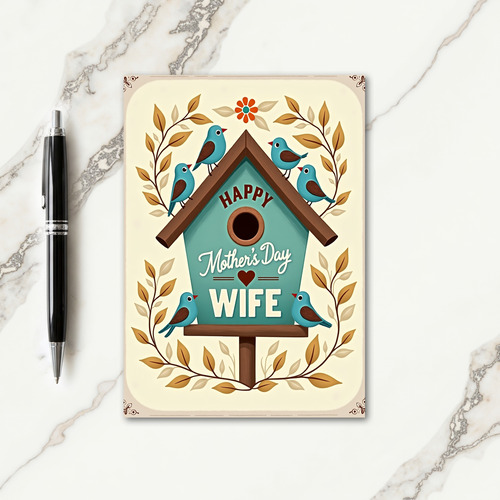 Sweet Sky Blue Birds Mothers Card