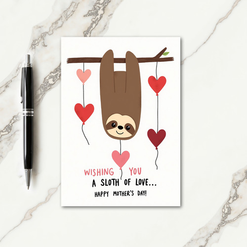 Sweet Sloth Mothers Day Card