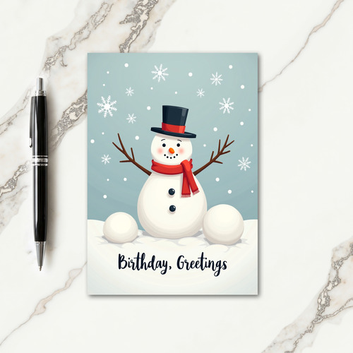 Sweet Snowman Birthday Card