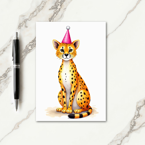 Sweet Spotted Feline Birthday Card