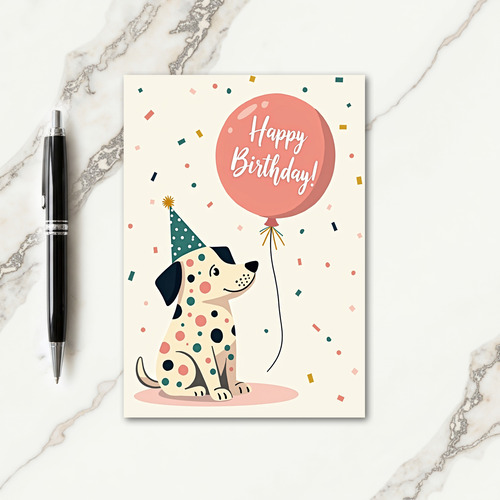 Sweet Spotted Puppy Birthday Card