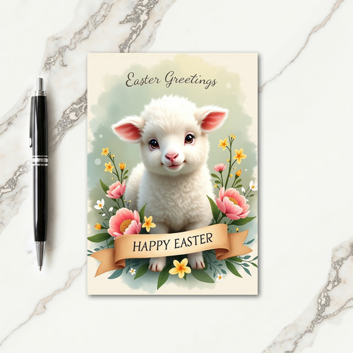 Sweet Spring Lamb Greeting Card