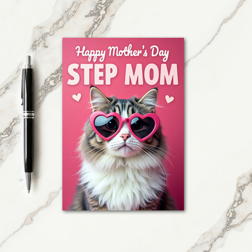 Sweet Step Mom Day Cat Card