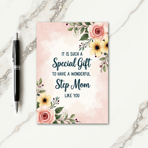 Sweet Step Mom Floral Card