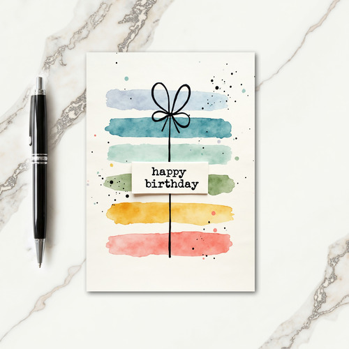 Sweet Striped Birthday Card