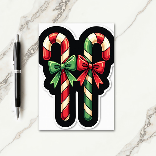Sweet Striped Christmas Card thumbnail