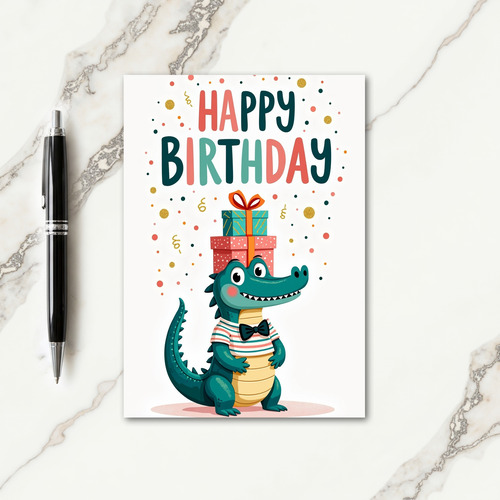 Sweet Striped Lizard Card