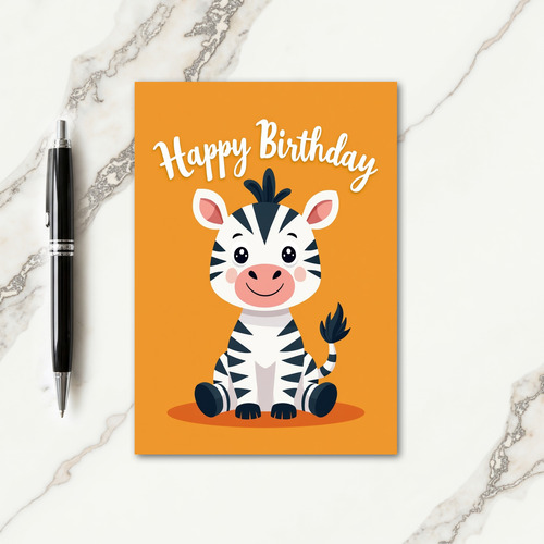 Sweet Striped Pony Birthday Card