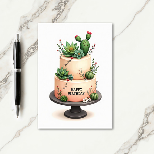 Sweet Succulent Cake Card