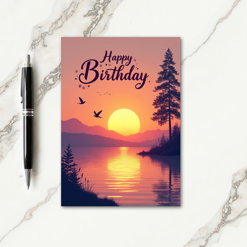 Sweet Sunset Birthday Card