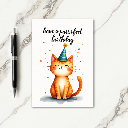 Sweet Tabby Birthday Card