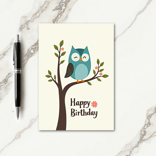Sweet Teal Bird Card