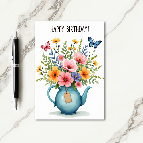Sweet Teapot Floral Card