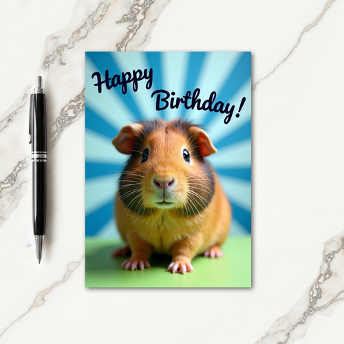 Sweet Tricolor Creature Birthday Card