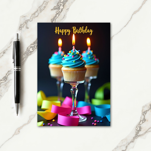 Sweet Turquoise Frosting Birthday Card