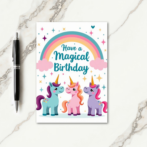 Sweet Unicorn Birthday Card