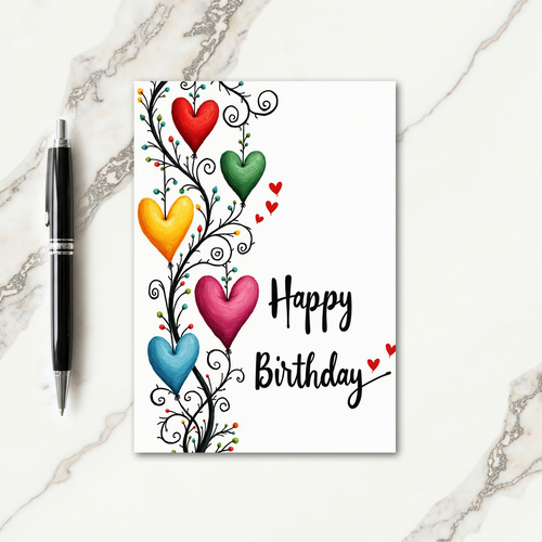 Sweet Vine Heart Birthday Card