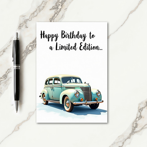 Sweet Vintage Car Birthday Card