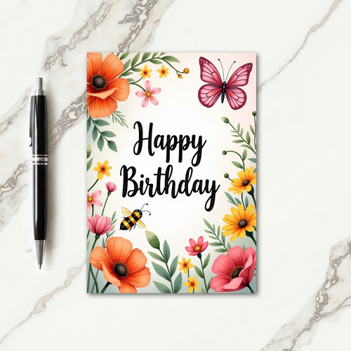 Sweet Watercolor Birthday Card