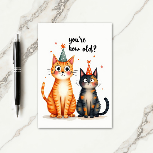 Sweet Watercolor Cats Card
