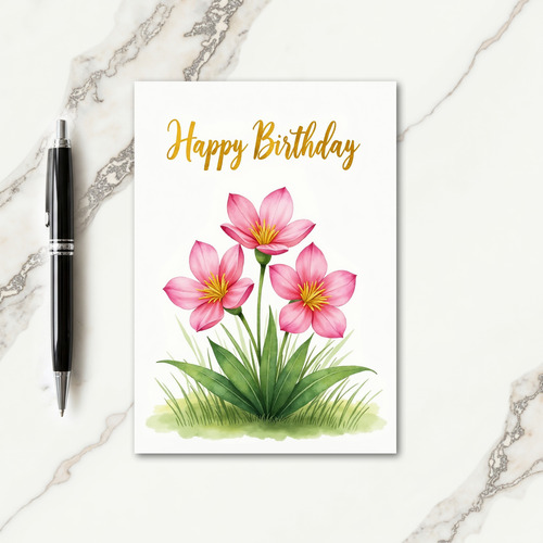 Sweet Watercolor Pink Floral Card