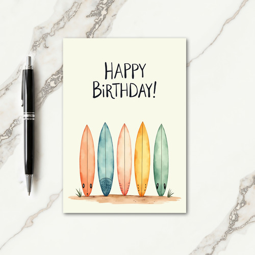 Sweet Watercolor Surf Card