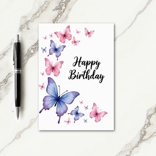 Sweet Watercolor Winged Card