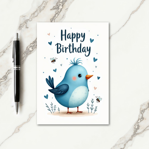 Sweet Whimsical Bird Card